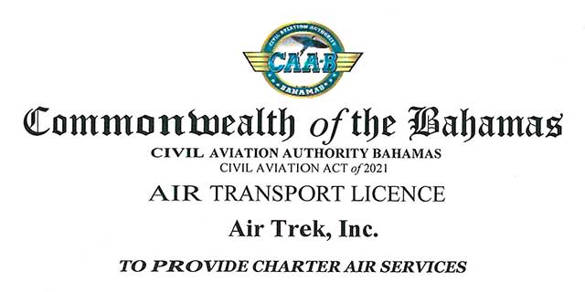 Bahamas Air Transport License.