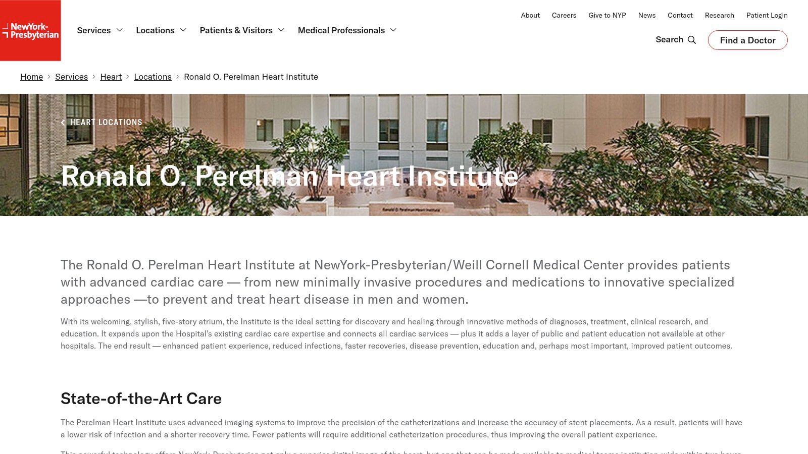 NewYork‑Presbyterian/Weill Cornell Medicine – Ronald O. Perelman Heart Institute
