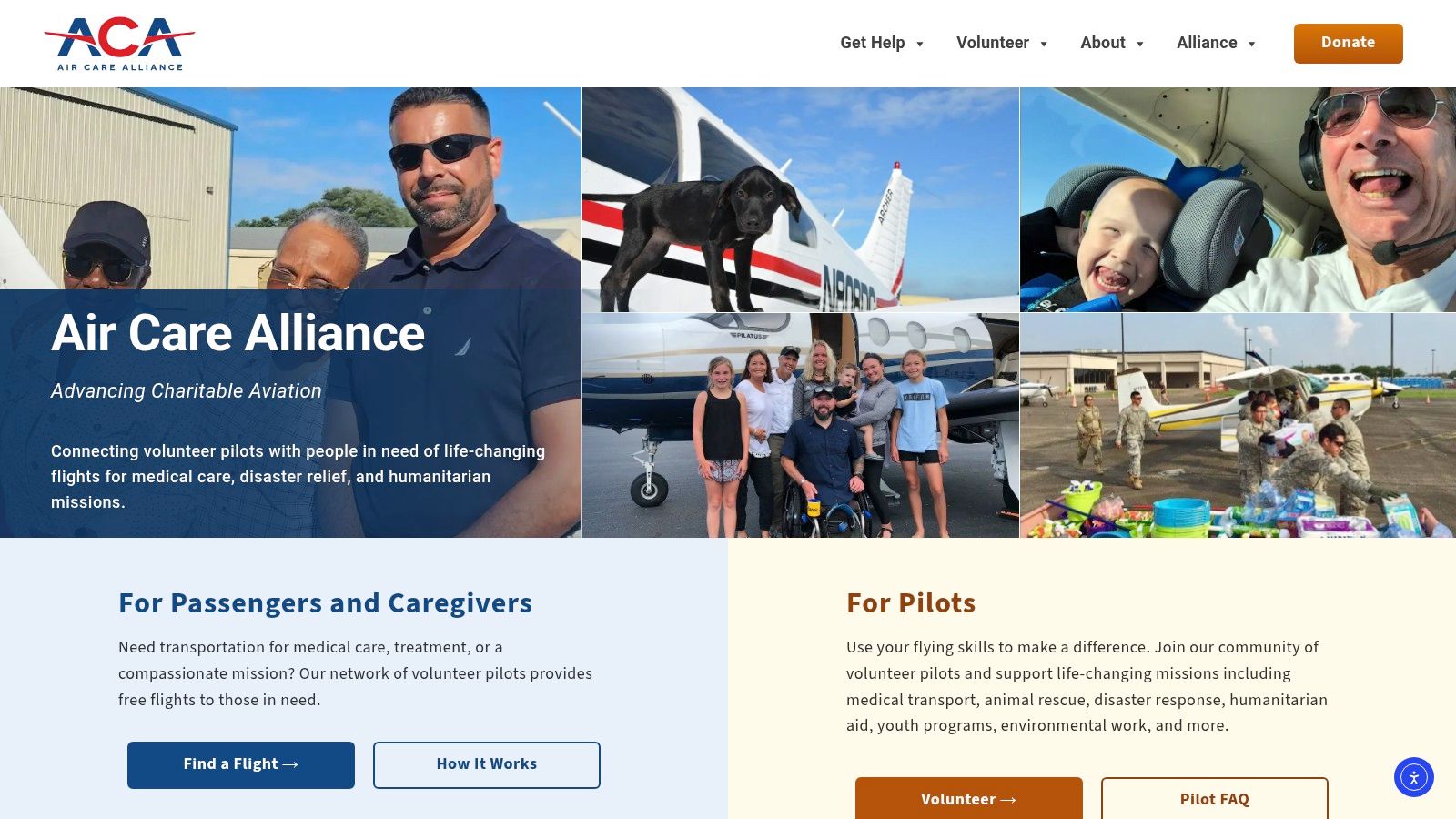 Screenshot from https://aircarealliance.org/