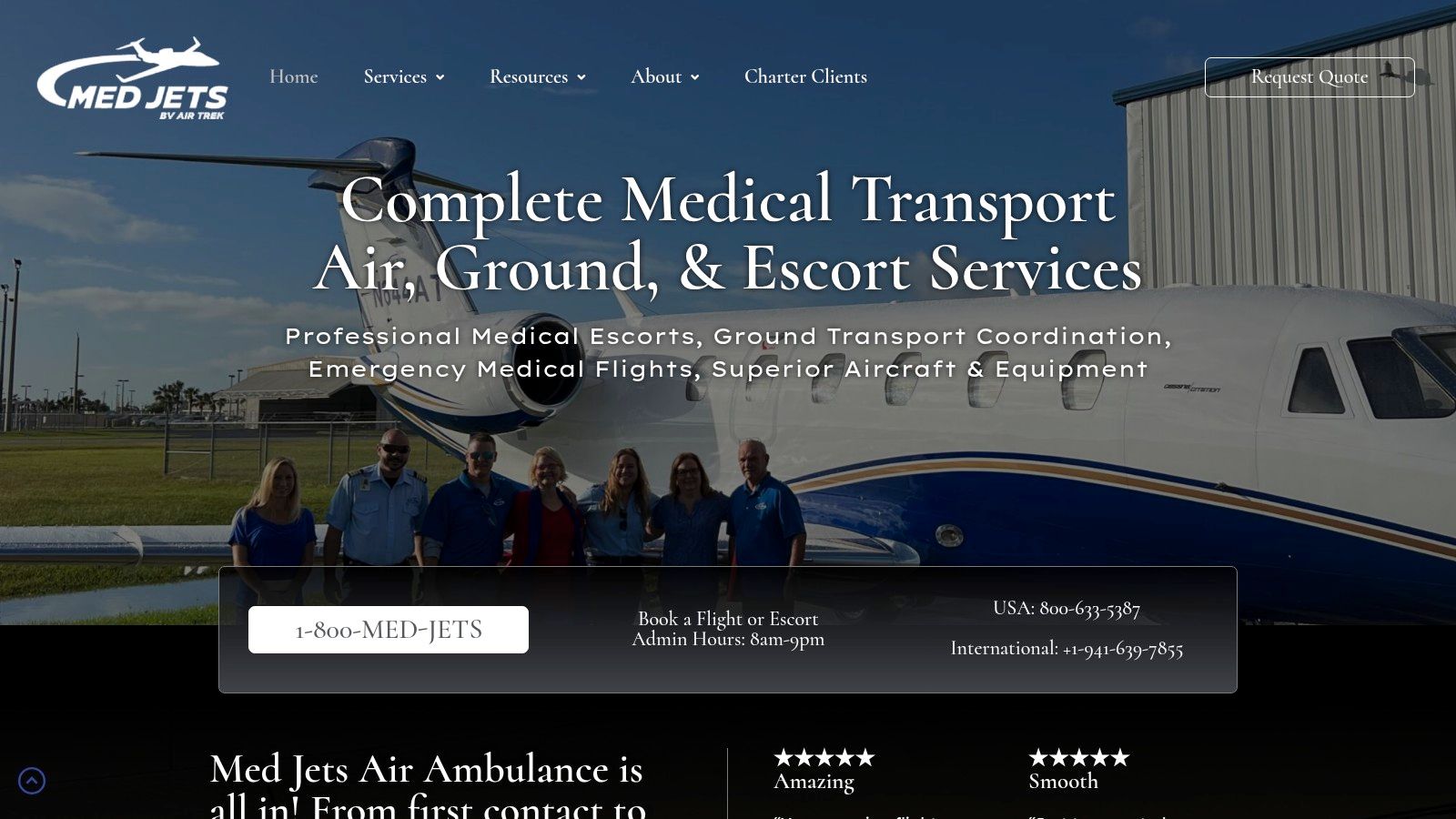 Screenshot from https://medjets.com