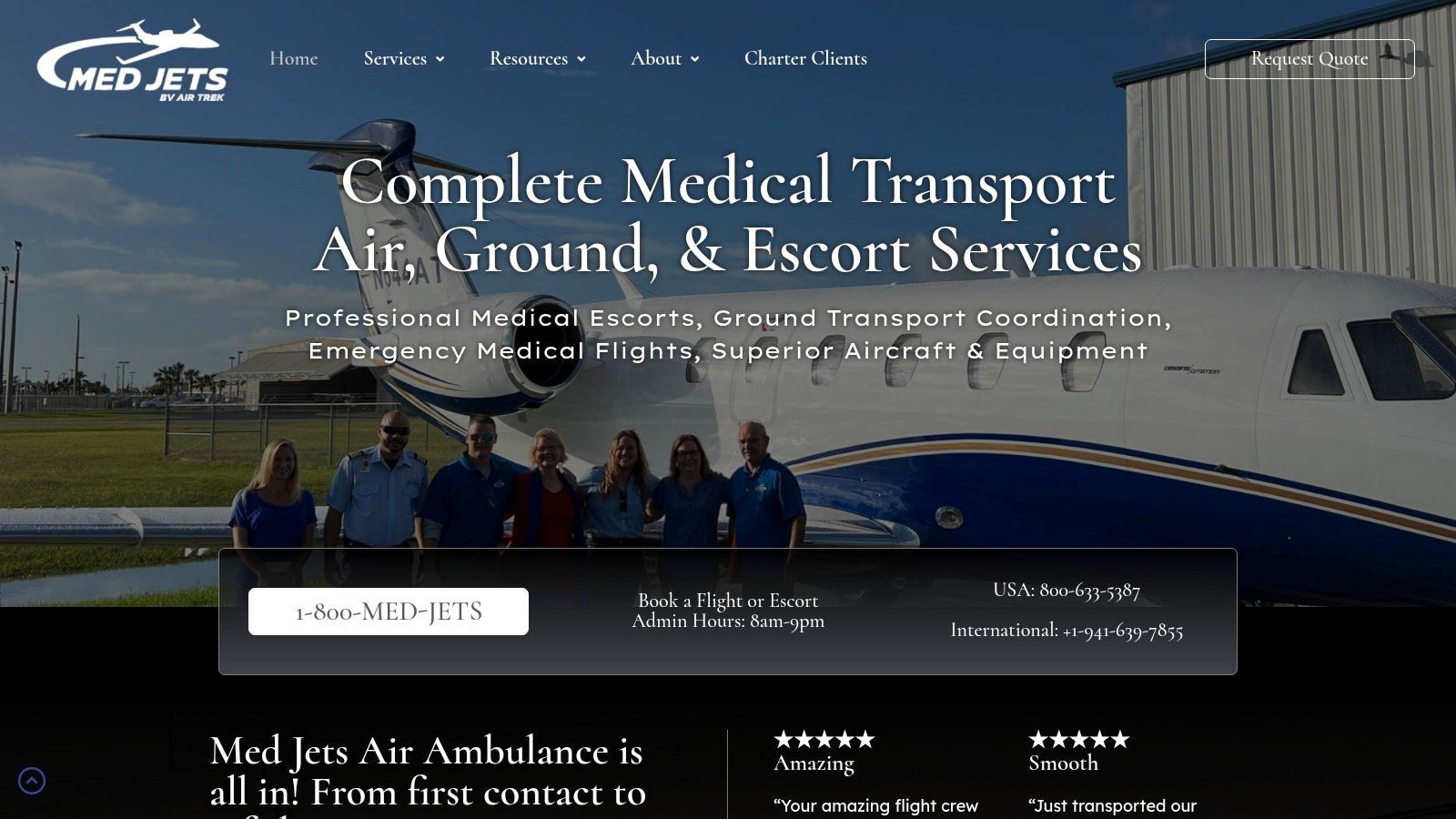 Screenshot from https://www.medjets.com